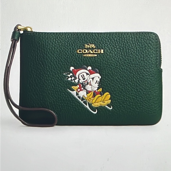 🛷 DISNEY X COACH DEMPSEY TOTE 22  AND CORNER ZIP WRISTLET WITH SLED MOTIF 🛷 - Picture 9 of 16